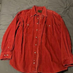 Vintage St Johns Bay Rust Corduroy long sleeve size L